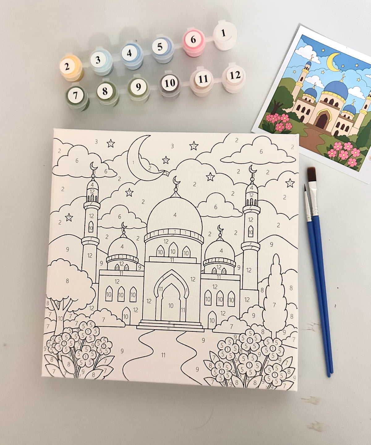 Paint by Number Masjid Canvas Kit