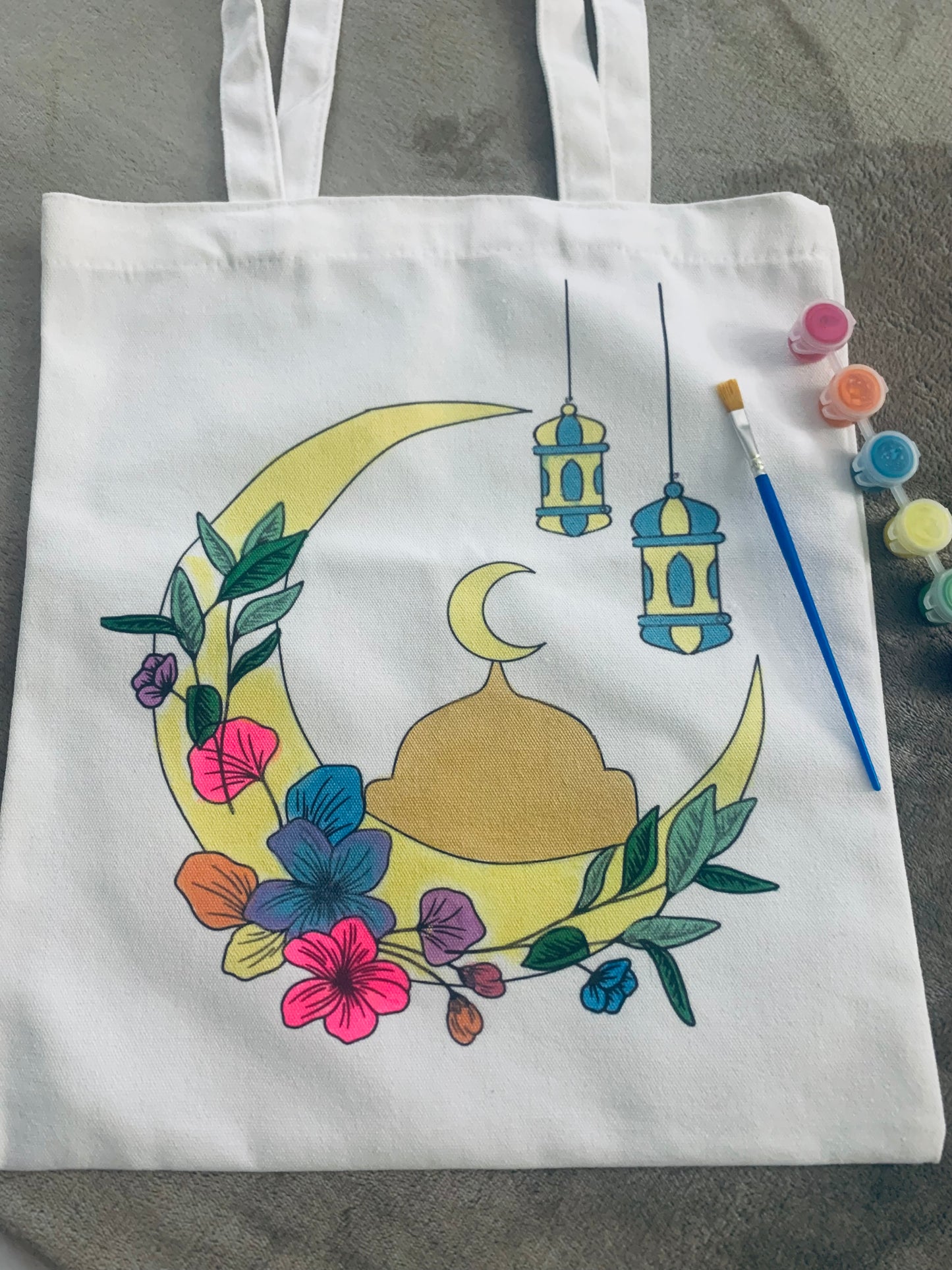 Floral Moon Canvas Bag Craft Kit