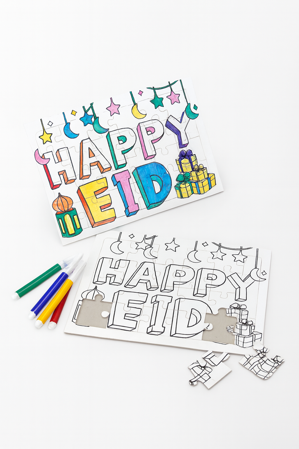 Color your own Ramadan or Eid Puzzle