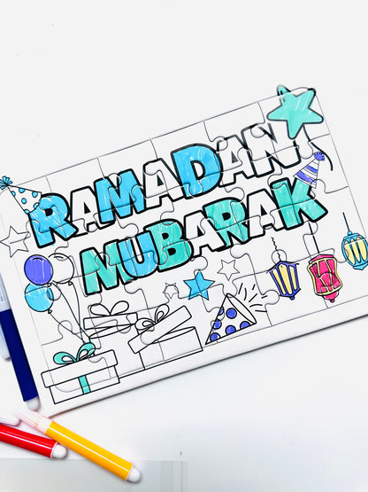 Color your own Ramadan or Eid Puzzle