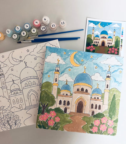 Paint by Number Masjid Canvas Kit