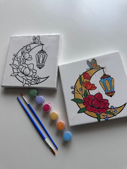 Mini stretched canvas paint kit