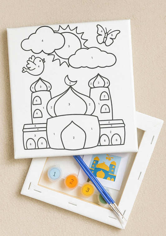 Mini stretched canvas paint kit