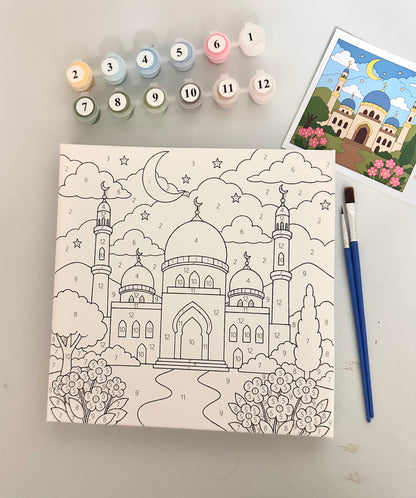 Paint by Number Masjid Canvas Kit